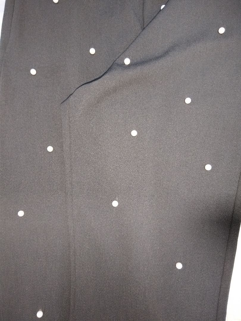 Shein Black Pearl Detail Ruffle Hem Pants Size L thumbnail 3