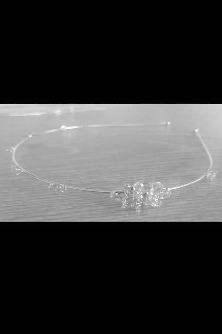 Silver Crystal Floral Hair Band