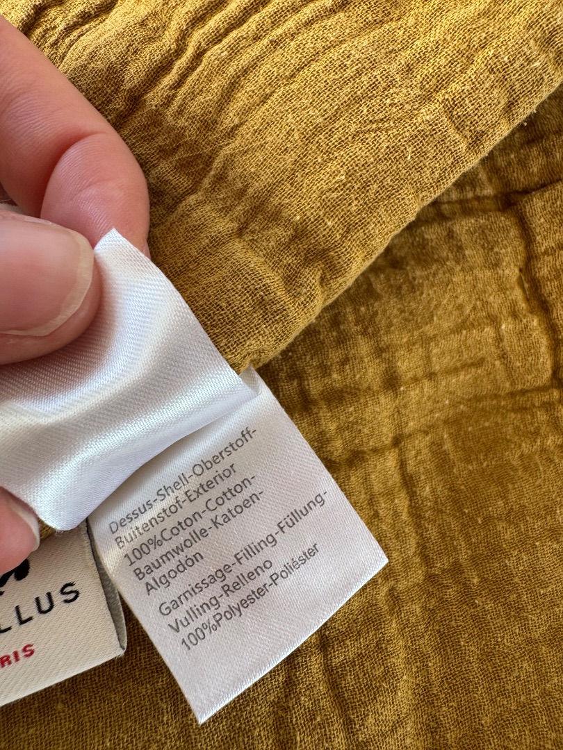 Cyrillus Quilted Cotton Gauze Baby Blanket Caramel 144x86cm thumbnail 4