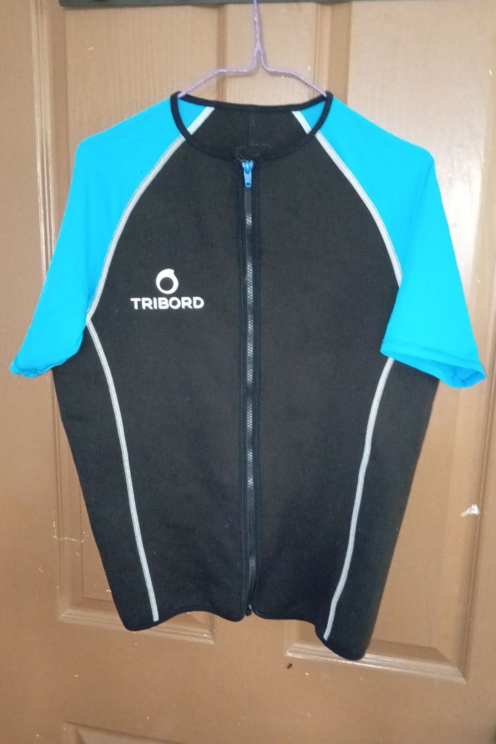 Tribord Short Sleeve Wetsuit Top Black Blue - Image 1 of 1