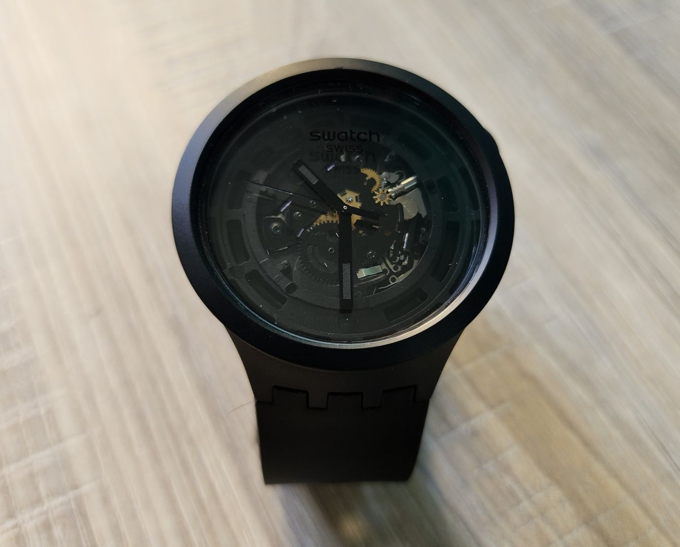 Swatch Black Skeleton Watch
