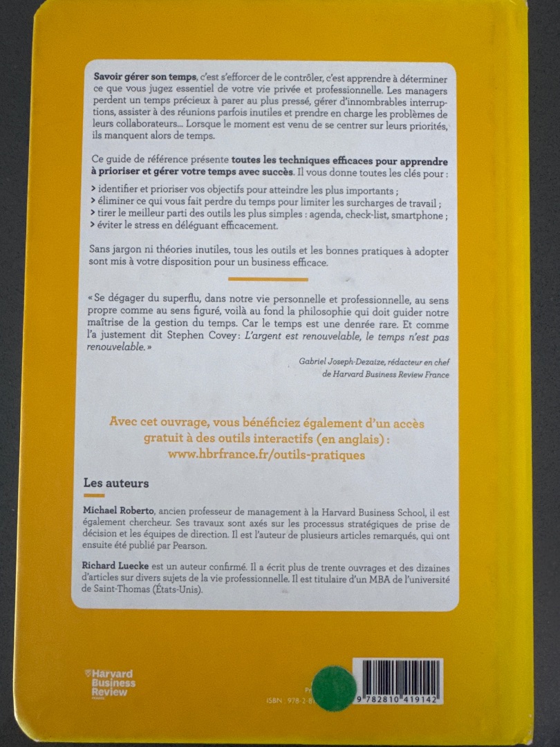 Harvard Business Review L'essentiel pour gerer son temps book thumbnail 2