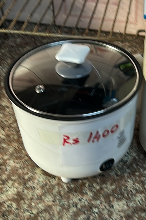 Rice Cooker White with Glass Lid