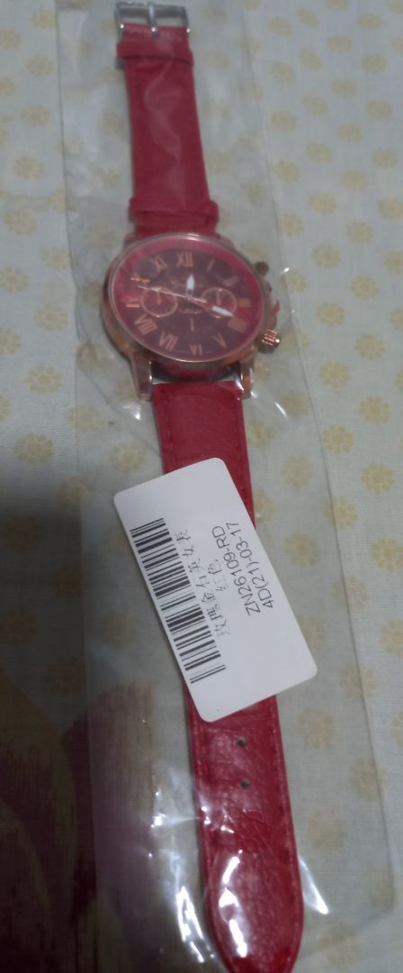 Women's Red Analog Watch with Roman Numerals