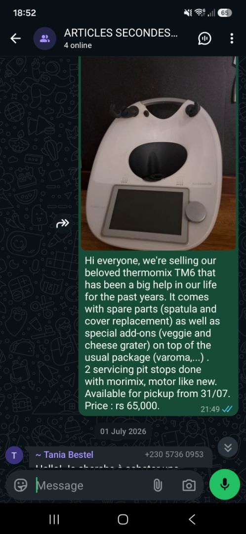Vorwerk Thermomix TM6 Food Processor White thumbnail 8