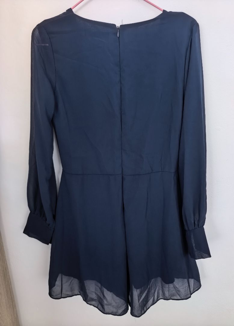 Motley Chic Blue Long Sleeve Romper Women M thumbnail 2