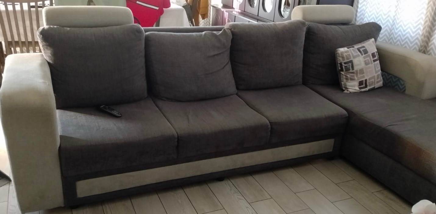 L Shape Sofa Custom Made Gray Beige - Image 1 of 2