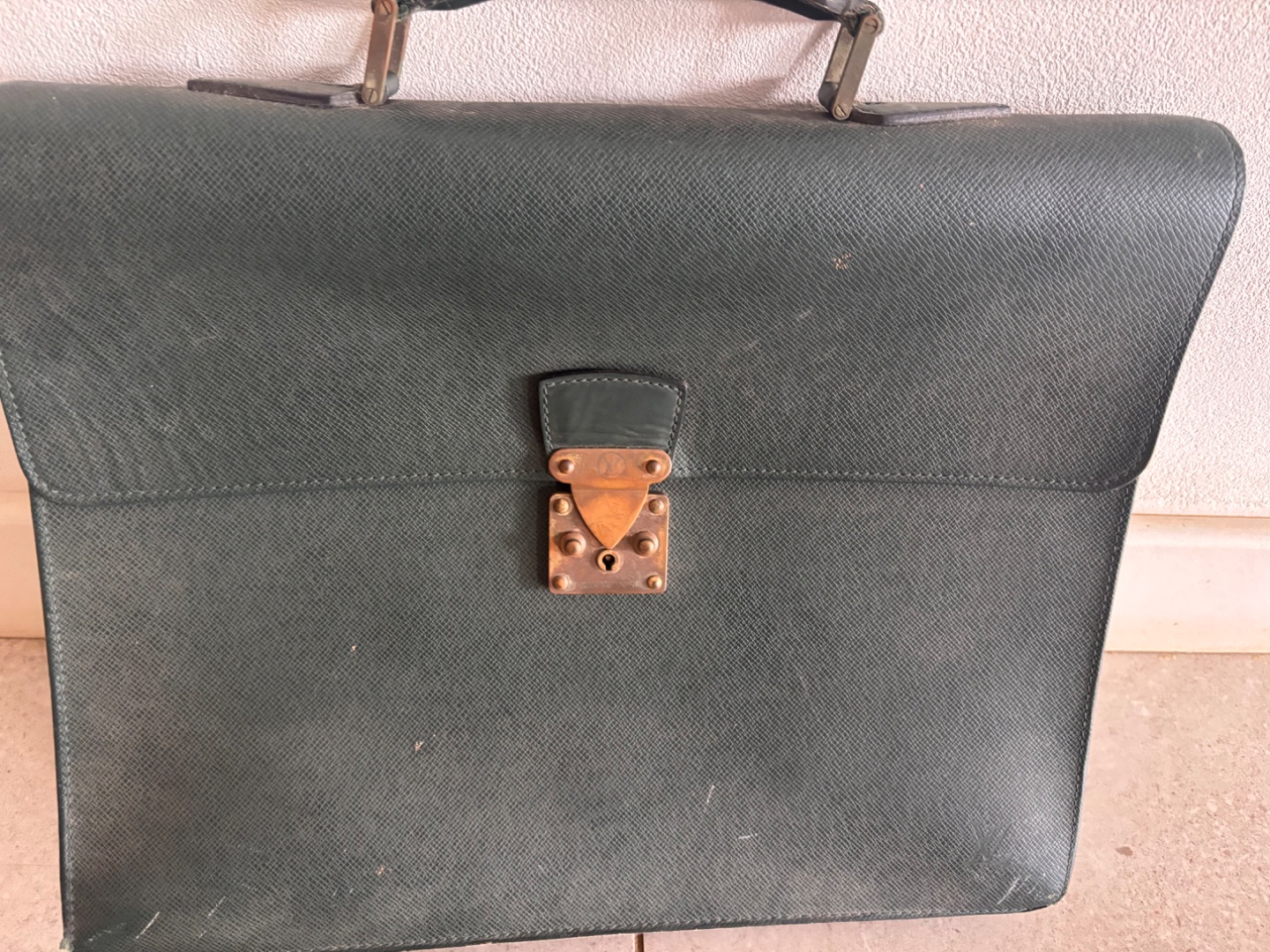 Louis Vuitton Green Leather Briefcase