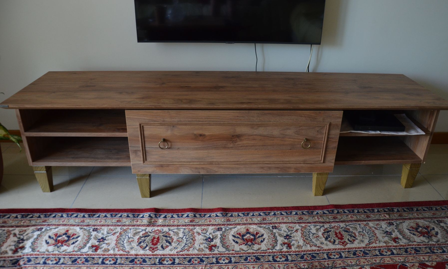 Wooden TV Stand with Central Drawer - Image 1 of 2