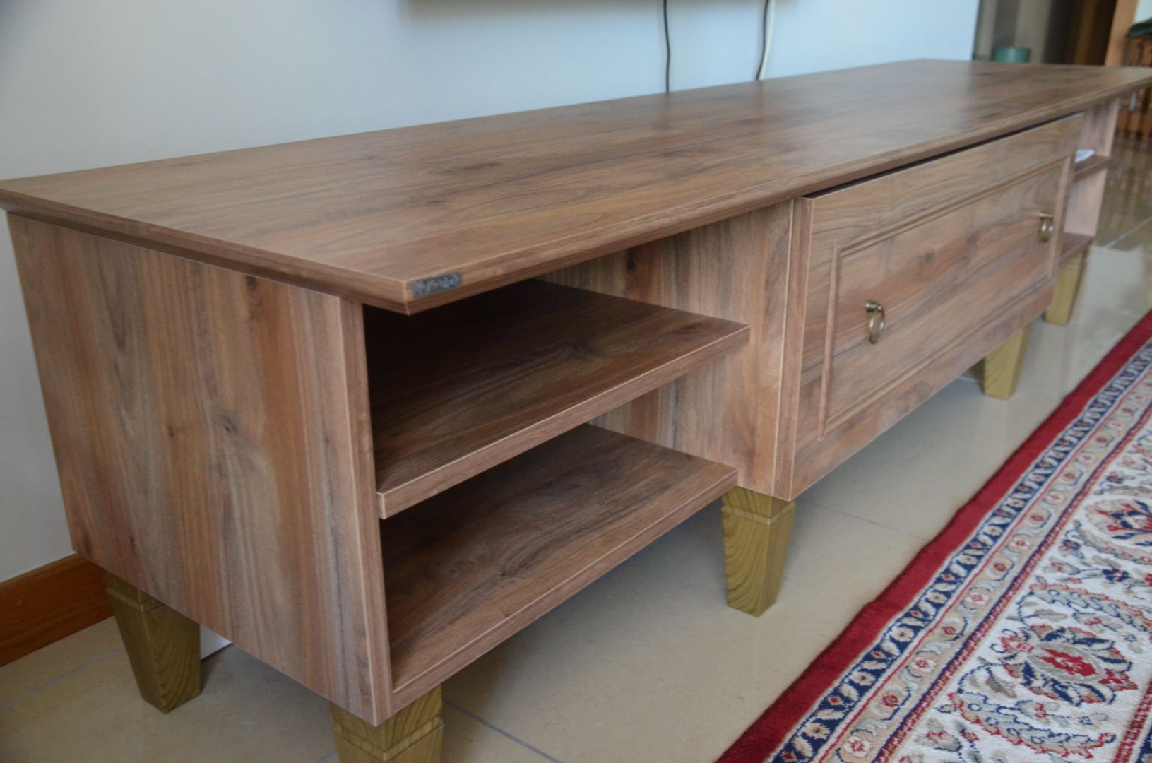 Wooden TV Stand with Central Drawer thumbnail 2