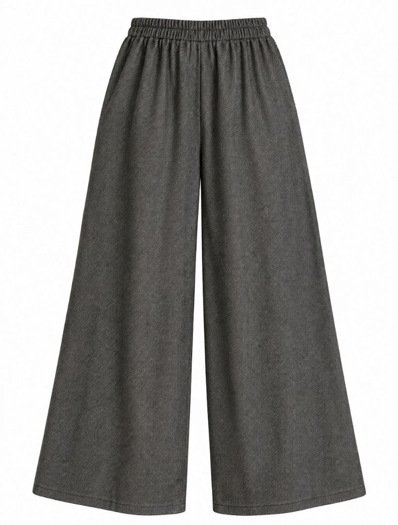 Grey Wide Leg Trousers Size M