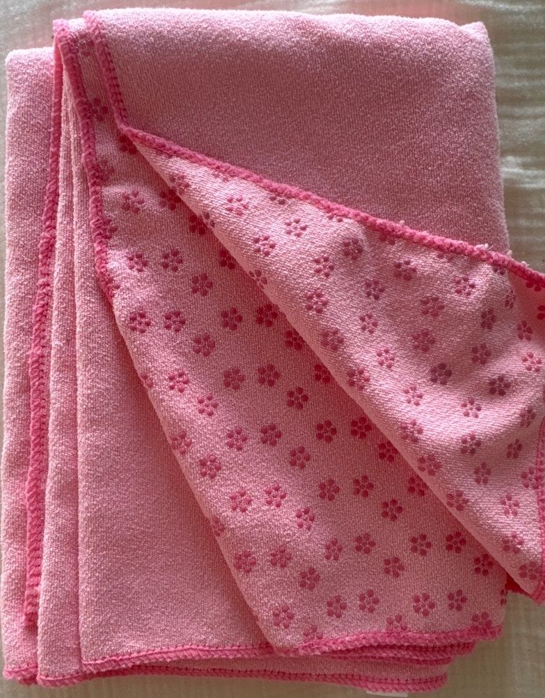 Anti-Slip Yoga Mat Towel Pink with Dots