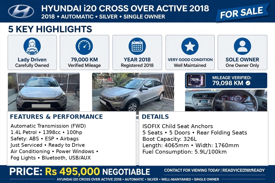 Hyundai i20 Active 2018 1.4L Automatic thumbnail 2