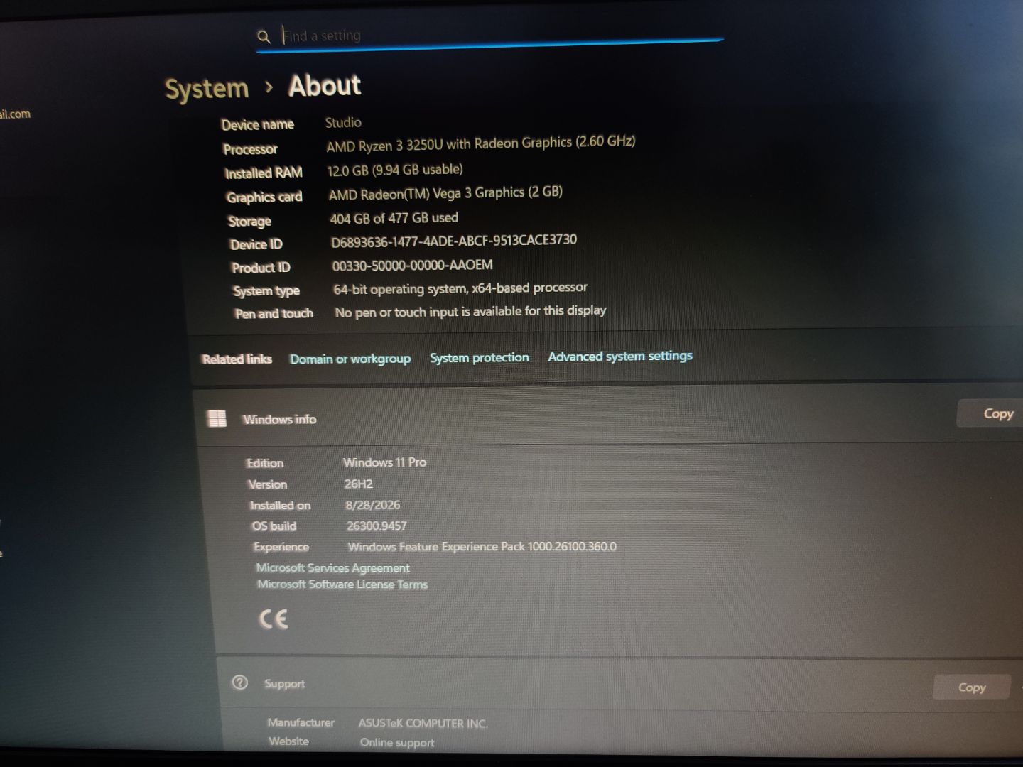 ASUS ExpertBook Ryzen 3 12GB 512GB SSD thumbnail 7