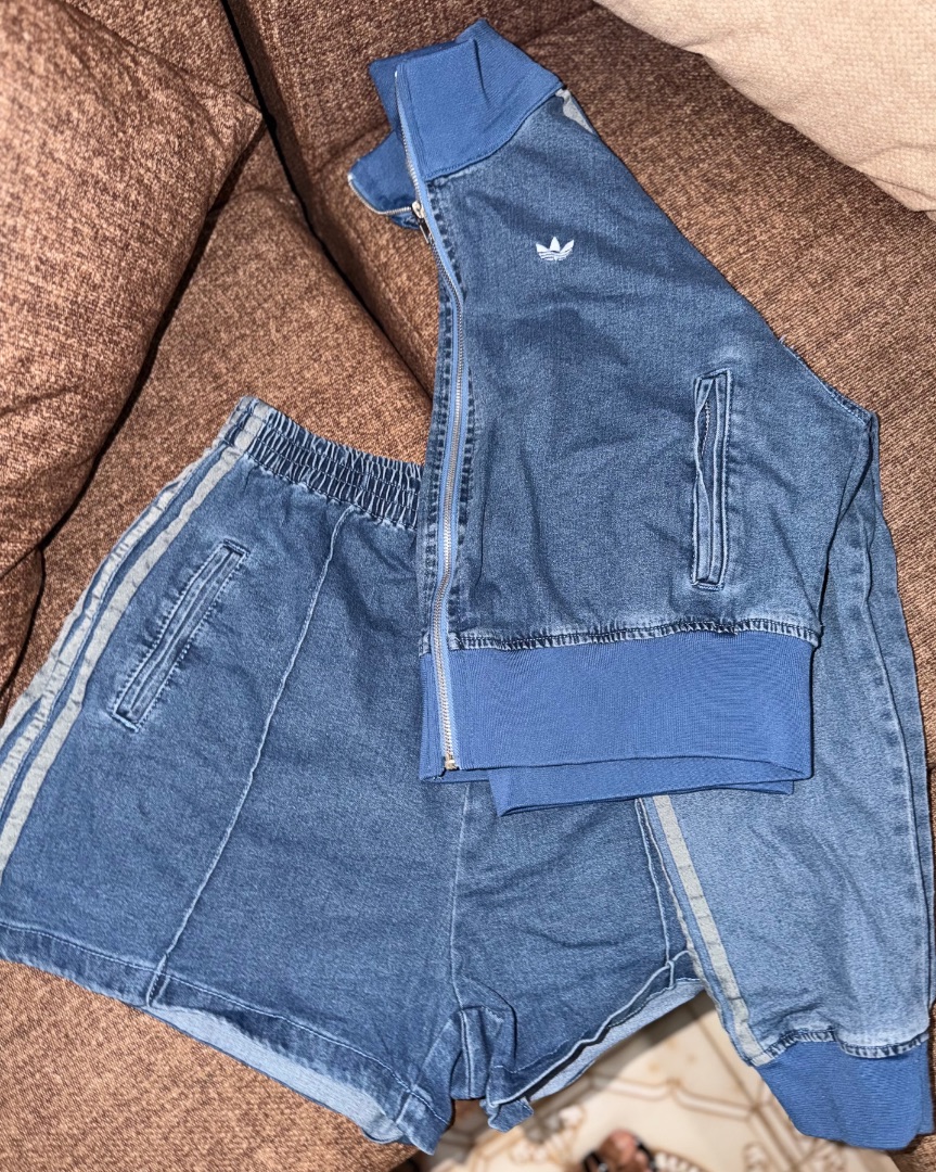 Adidas Denim Tracksuit Set