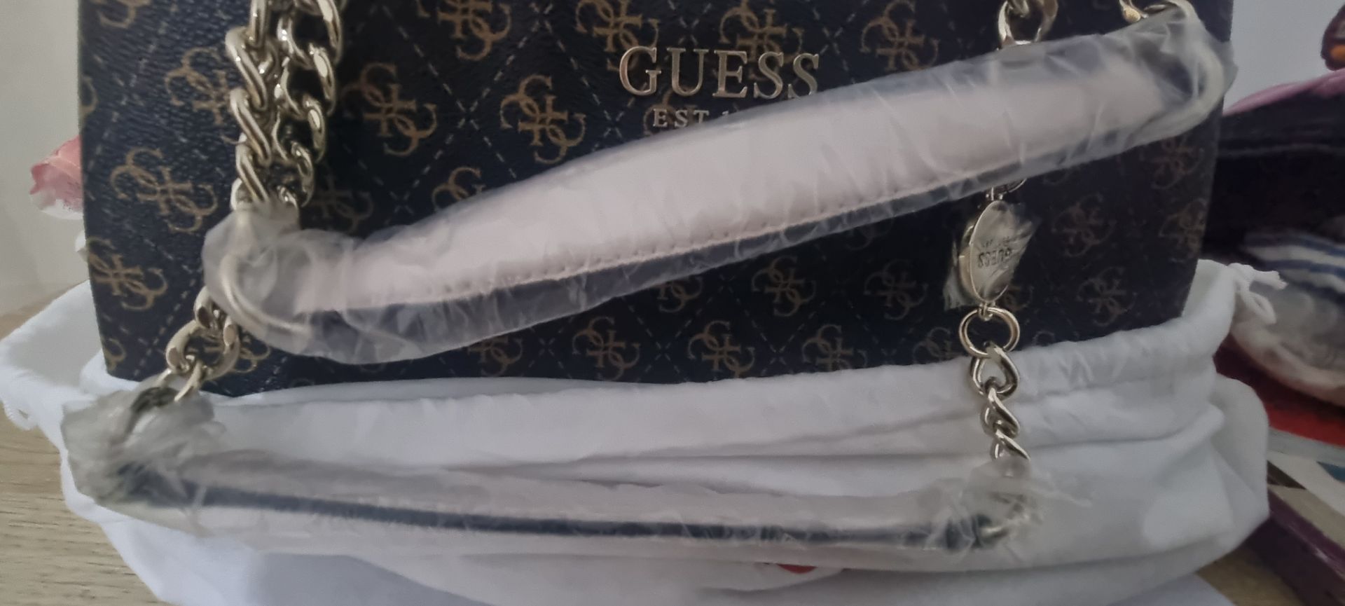 Guess Brown Logo Handbag thumbnail 2