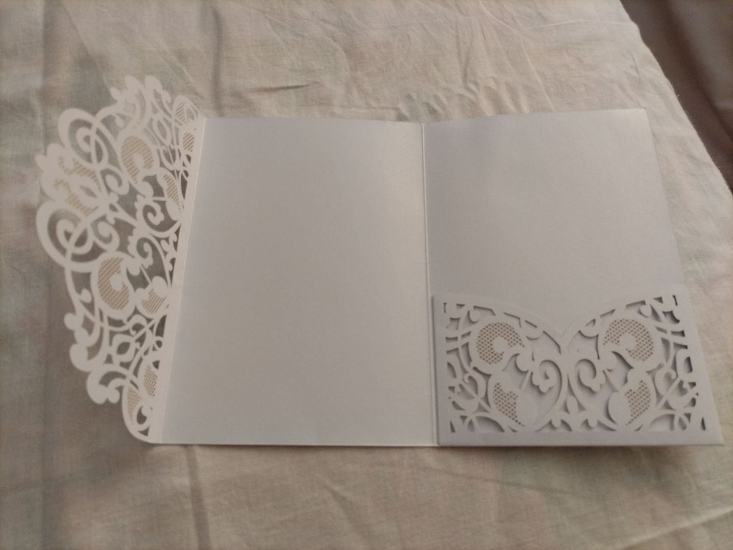 White Laser Cut Wedding Invitation Card thumbnail 2