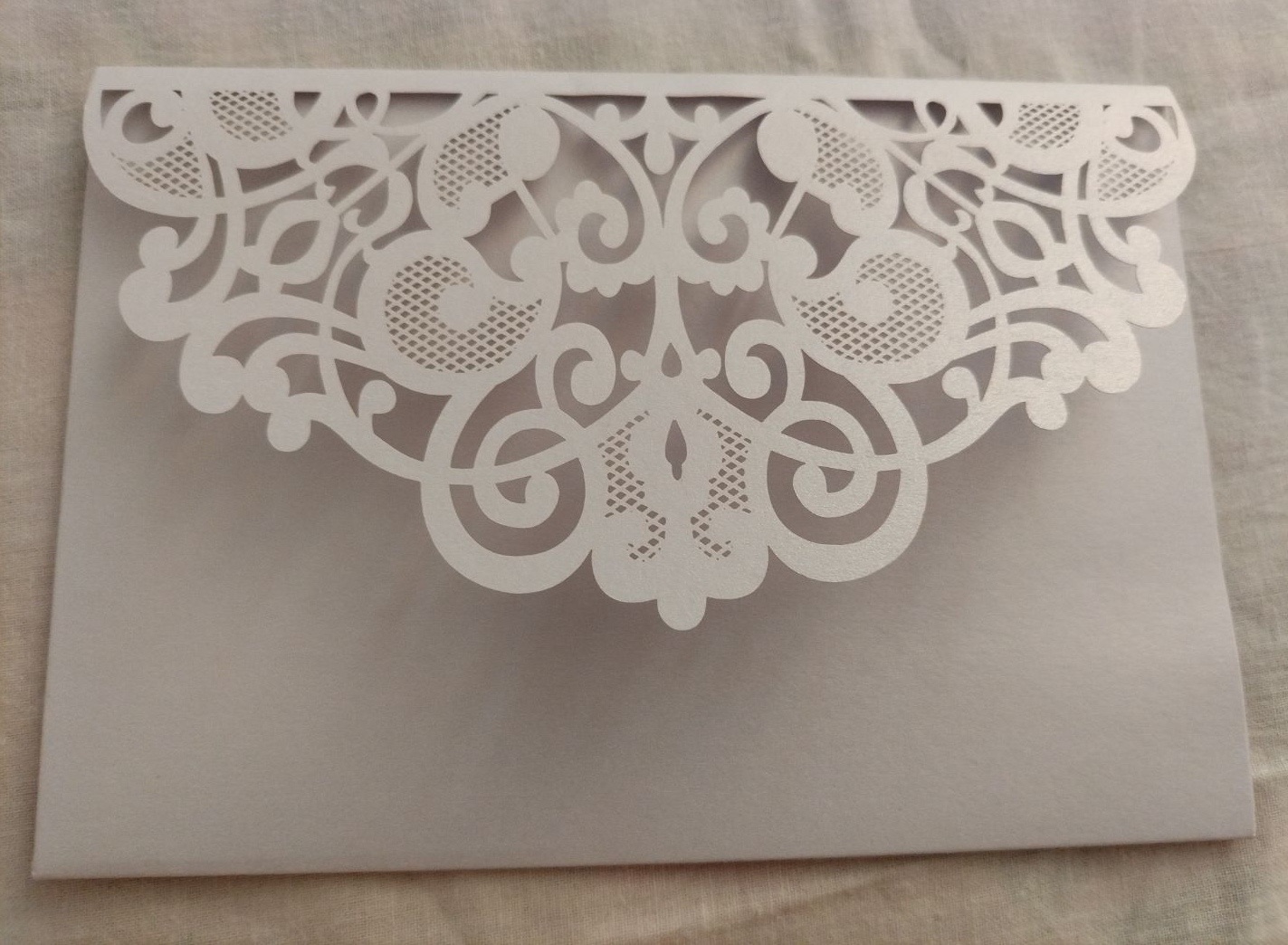 White Laser Cut Wedding Invitation Card - Image 1 of 2