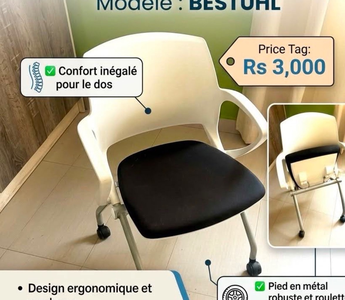 BESTUHL Office Chair White Black
