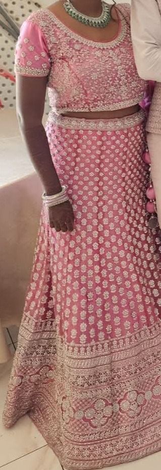 Pink Embroidered Lehenga Choli Set Women - Image 1 of 1