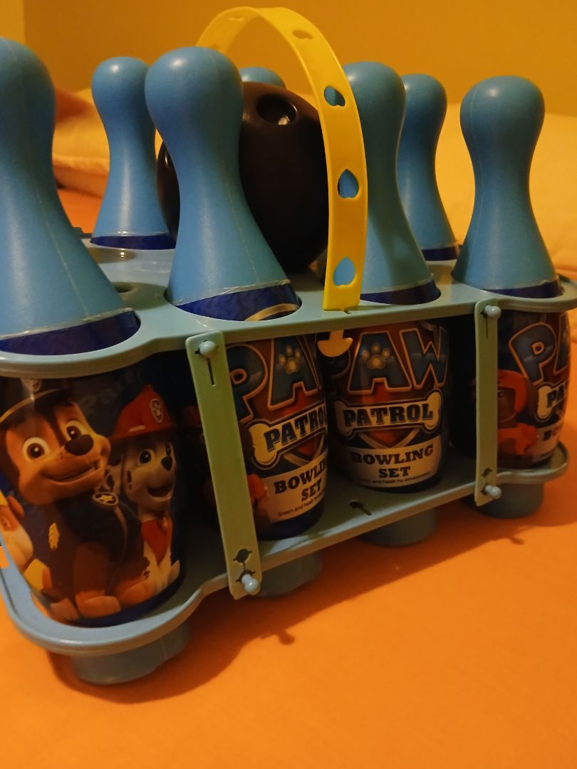 Paw Patrol Bowling Set Blue Pins Black Ball thumbnail 2