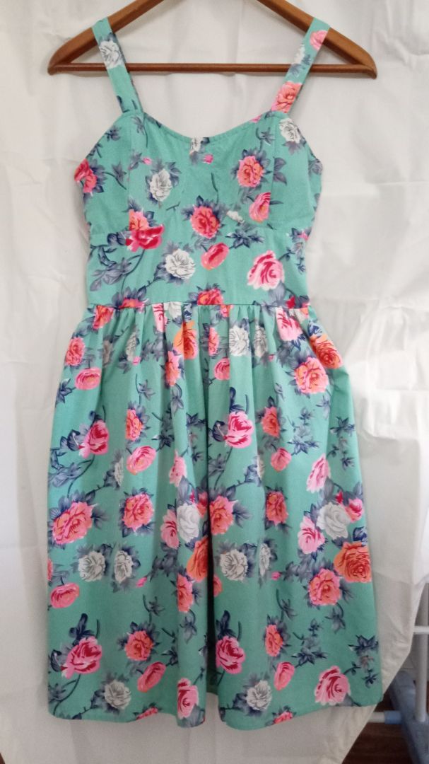Floral Print Sleeveless Dress Mint Green - Image 1 of 1