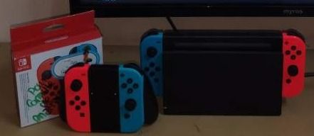 Nintendo Switch V2 Neon Blue/Red Bundle with Games thumbnail 2