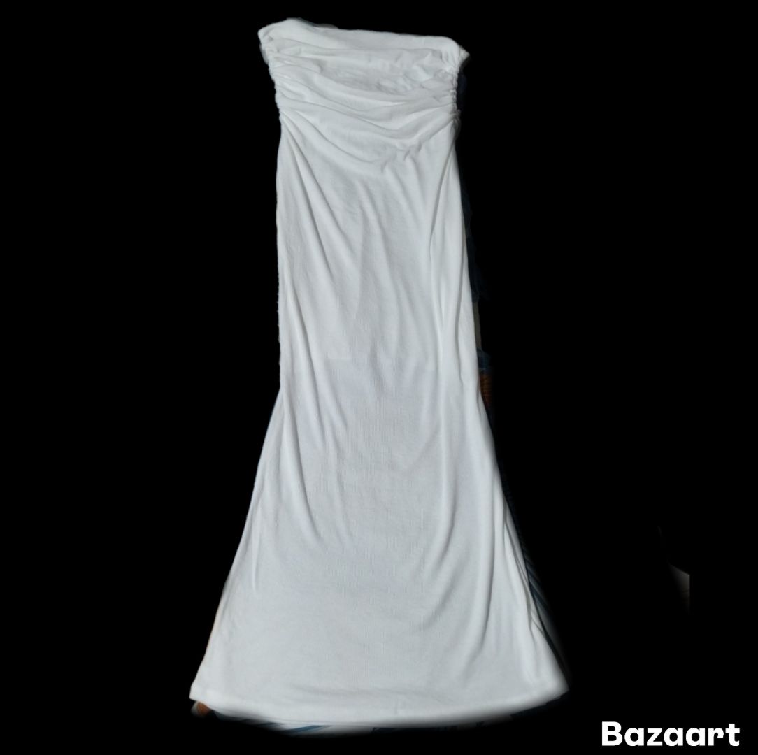 White Strapless Maxi Dress Size L