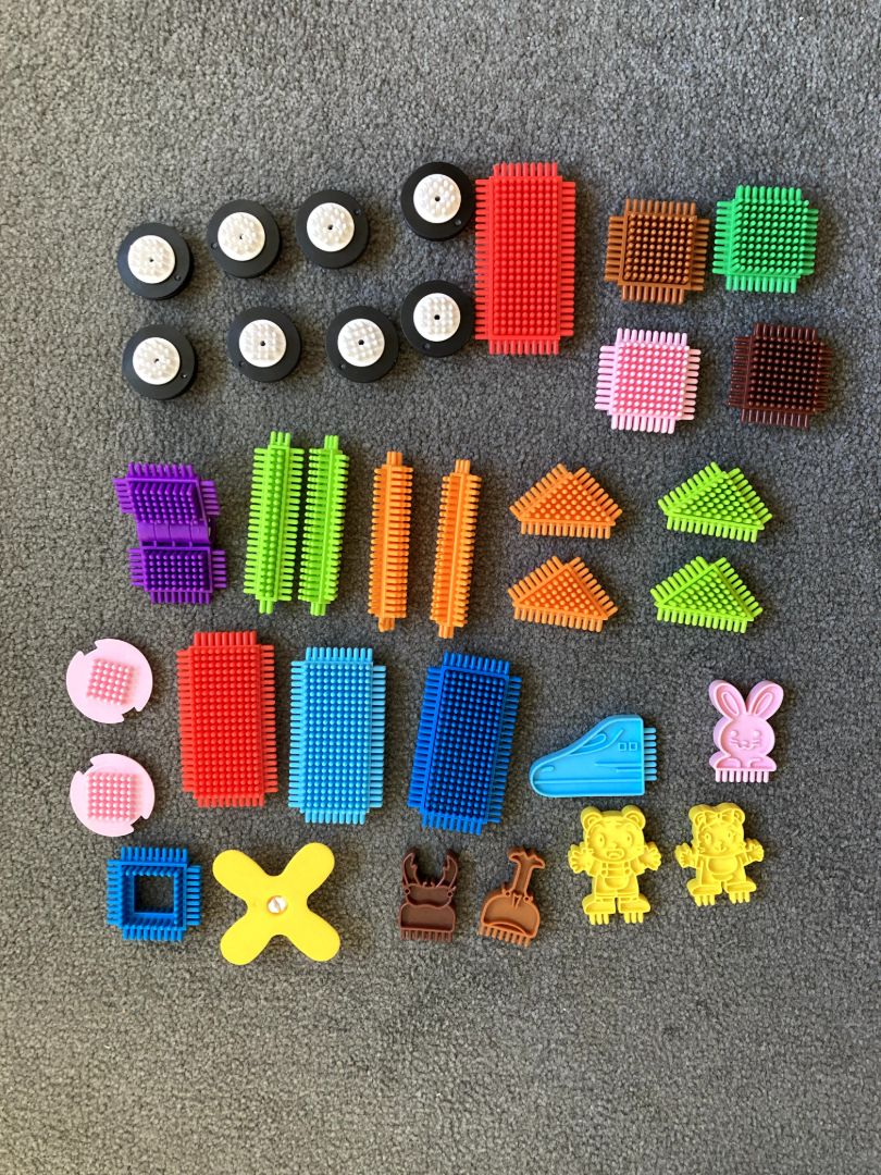 Kids Educational Toys set: Wooden Fishing Puzzle and Bristle Blocks thumbnail 4