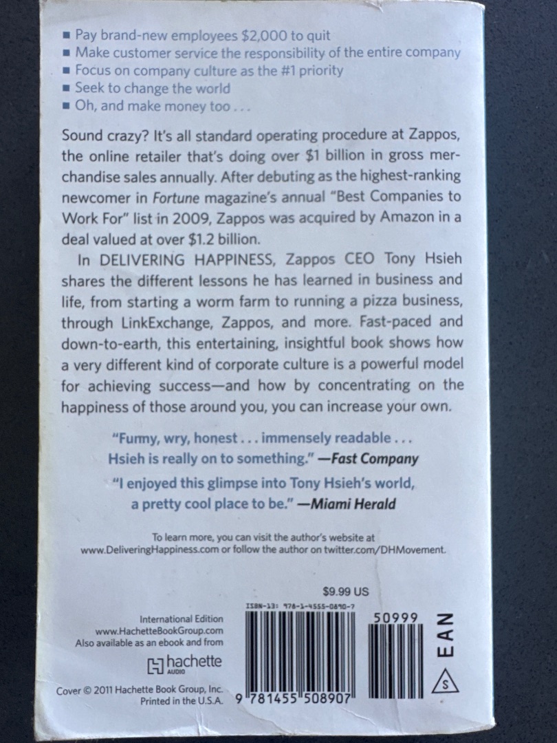 Delivering Happiness by Tony Hsieh Zappos CEO thumbnail 3