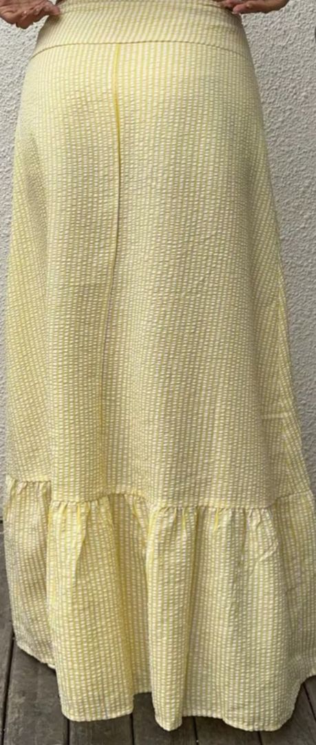 Yellow Gingham Ruffle Maxi Skirt thumbnail 2