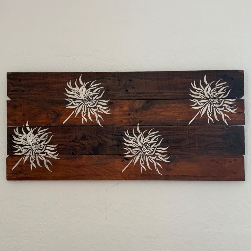 Hand-Painted Wooden Pallet Wall Art - Image 1 of 2