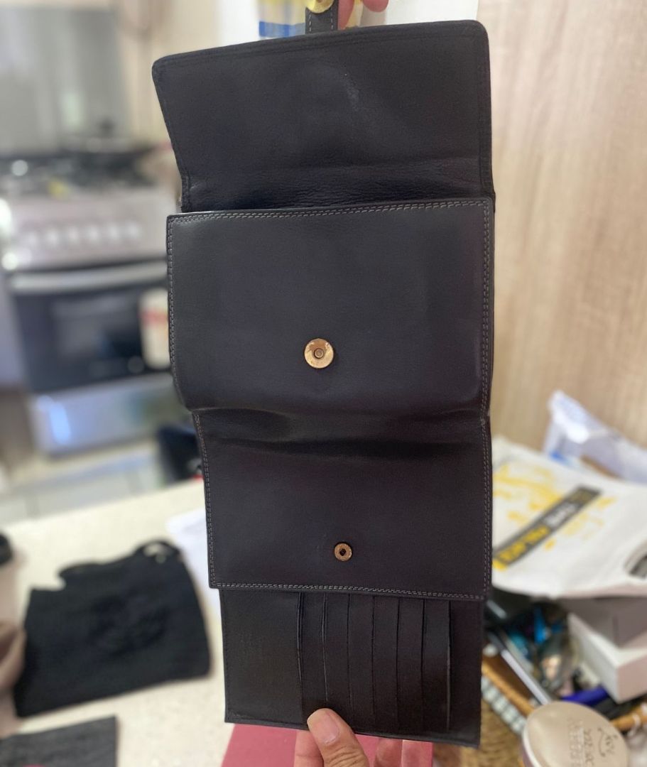 Katana Black Leather Women Wallet with Box thumbnail 4