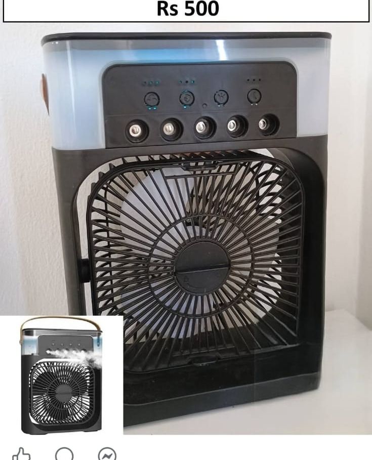 USB LED Mist Fan H25xL18cm Black