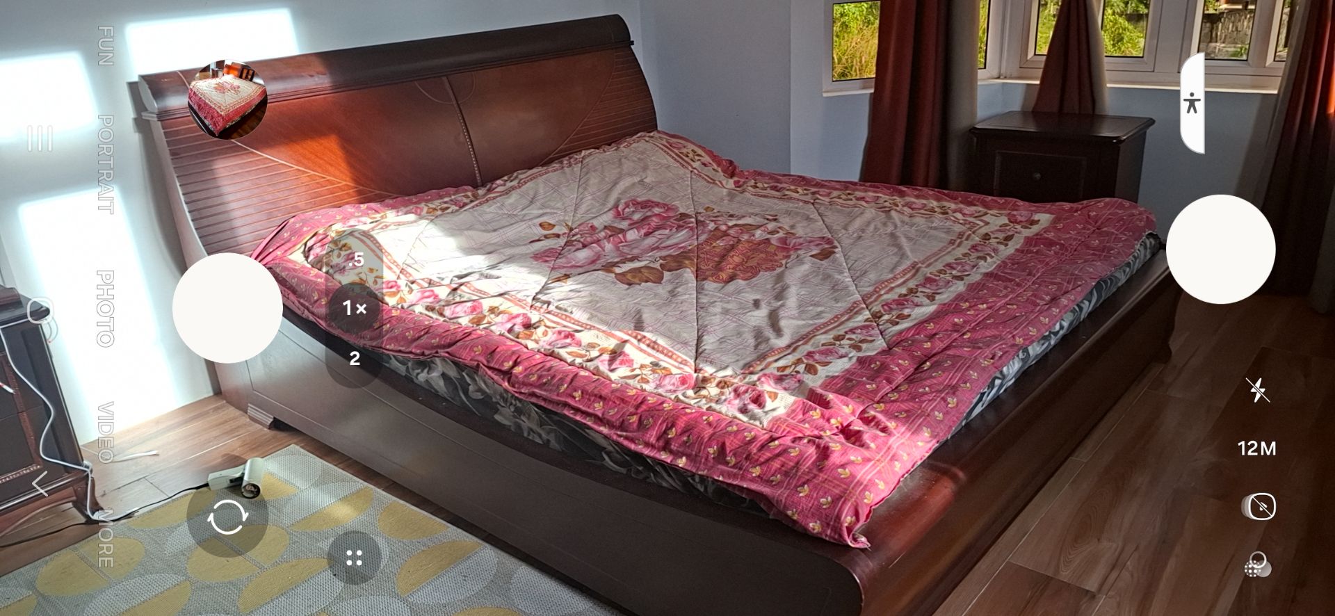 Solid wood king size  bed in mahogany with Headboard Storage thumbnail 3
