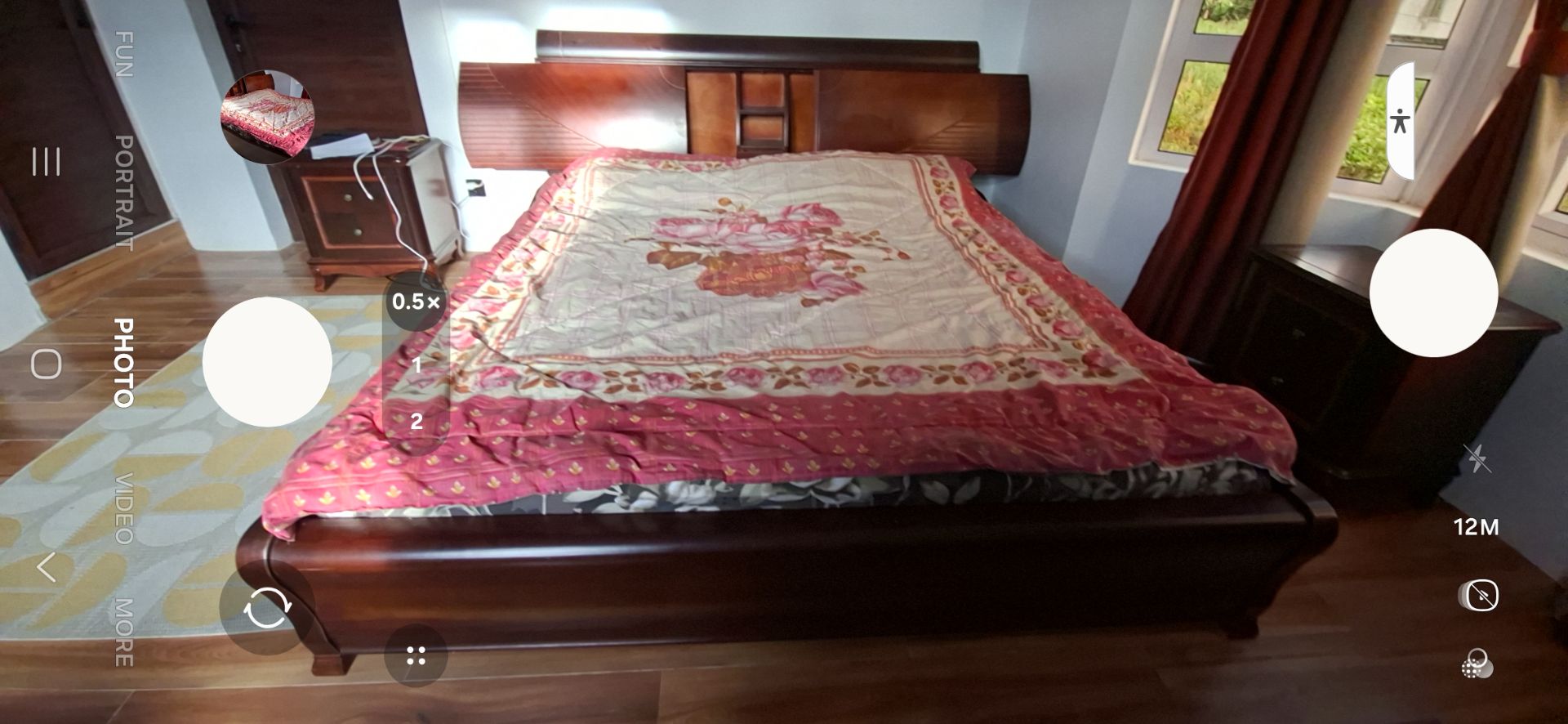 Solid wood king size  bed in mahogany with Headboard Storage thumbnail 5