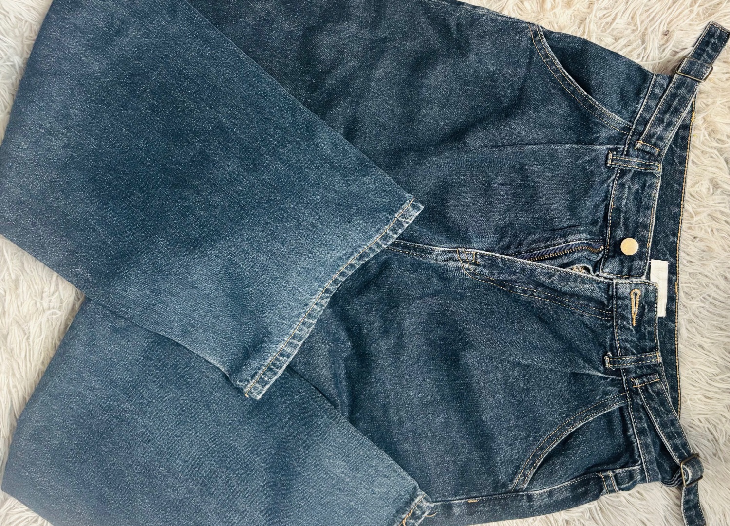 Women's Non-Stretch Dark Blue Denim Jeans thumbnail 2