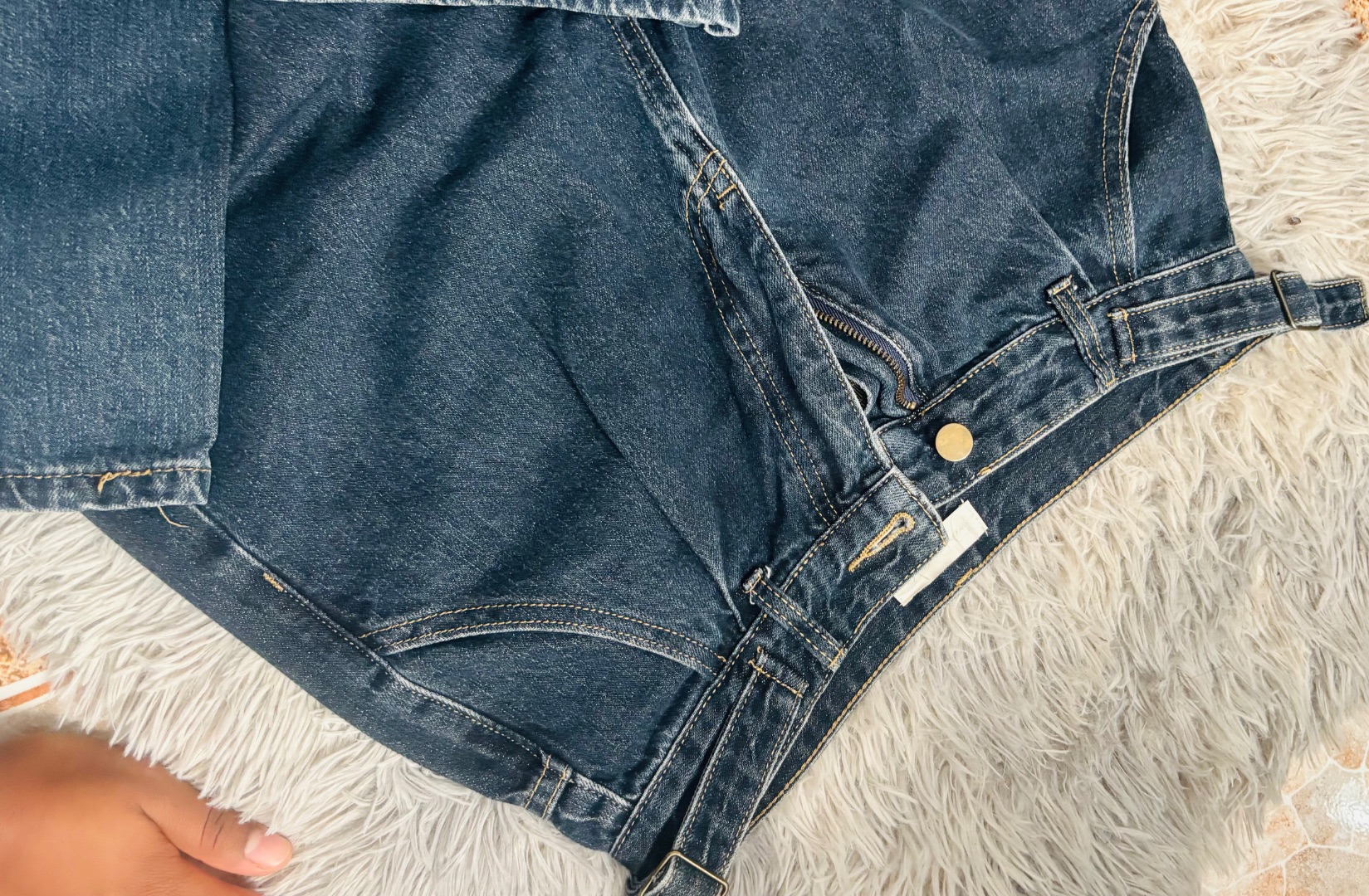 Women's Non-Stretch Dark Blue Denim Jeans thumbnail 3