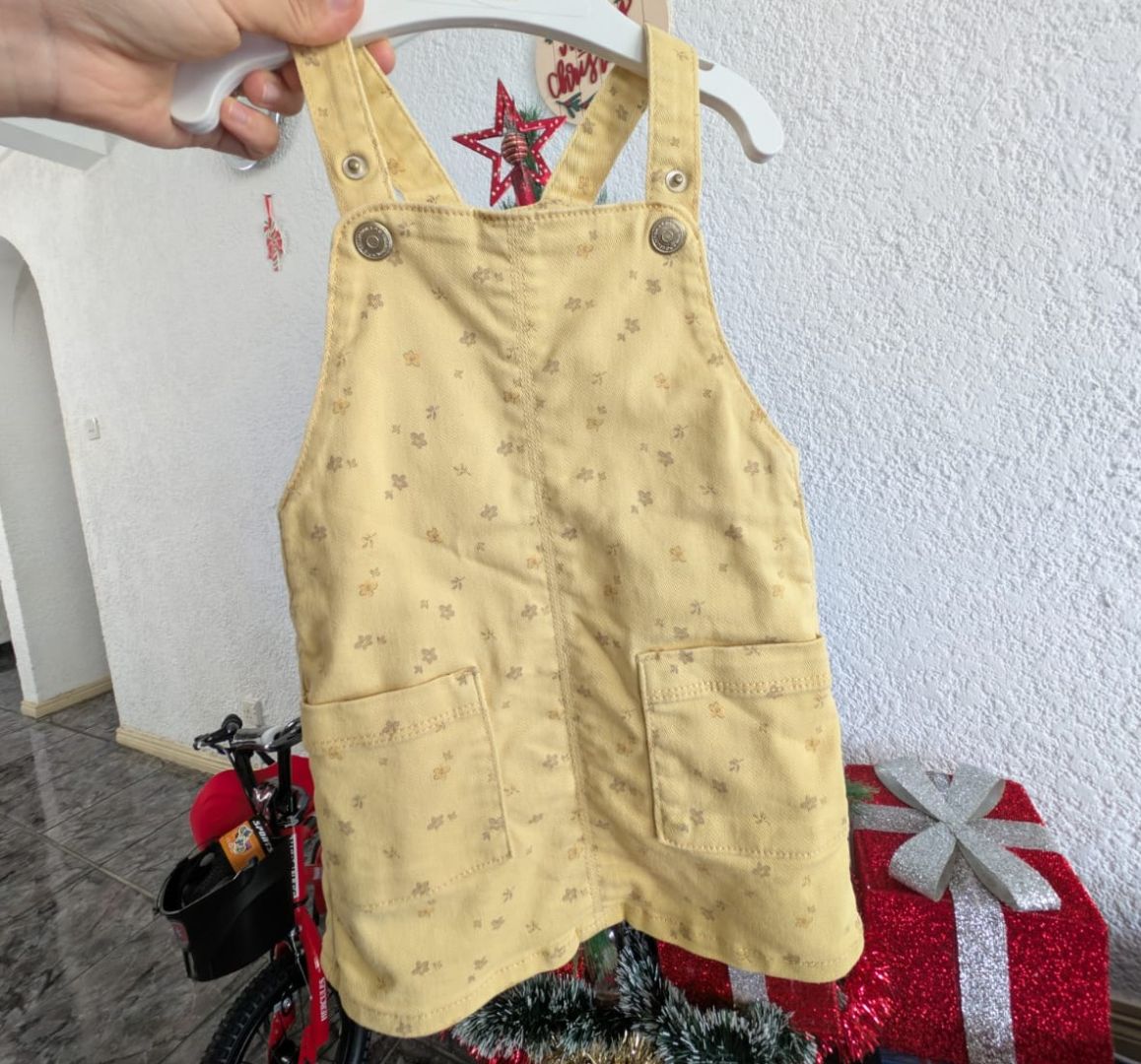 Yellow Floral Pinafore Dress - Image 1 of 2