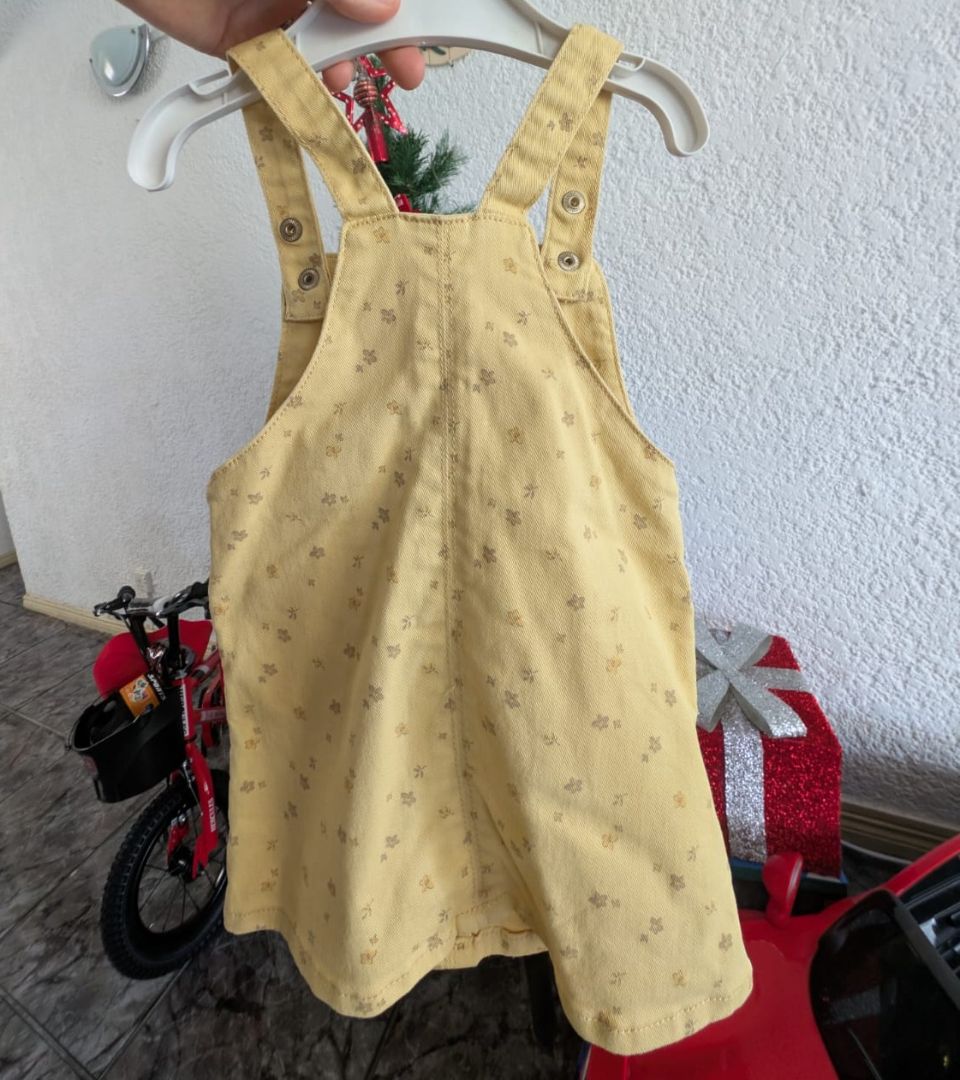 Yellow Floral Pinafore Dress thumbnail 2