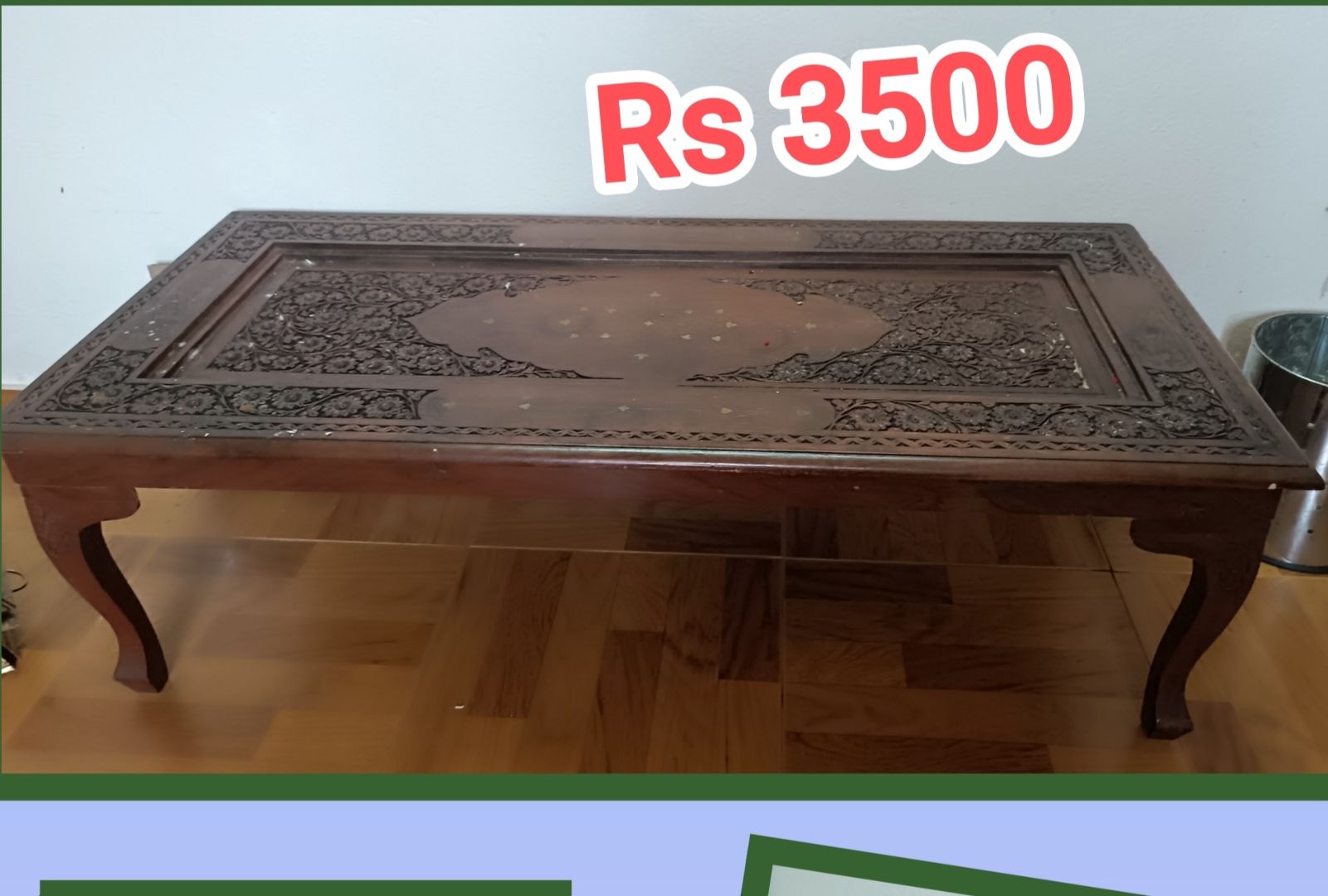 Carved Wooden Coffee Table Brown