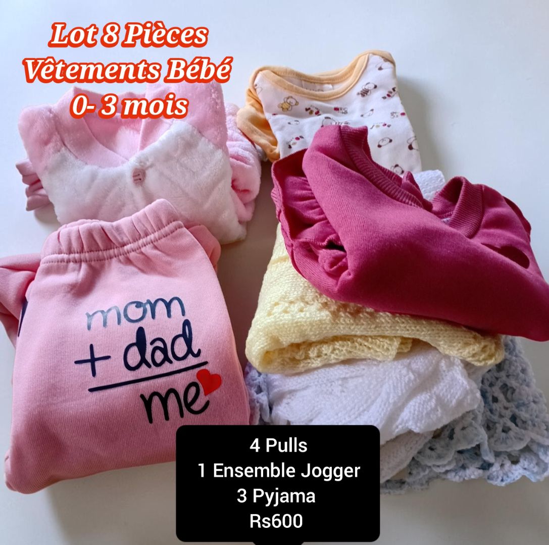 Lot of 8 Baby Clothes 0-3 Months - Image 1 of 1
