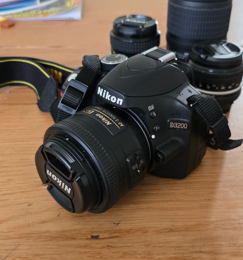 Nikon D3200 DSLR Camera with Lenses and Bag