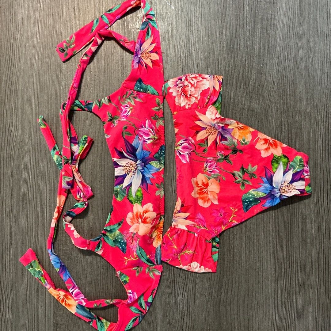 Women's Pink Floral Bikini Set