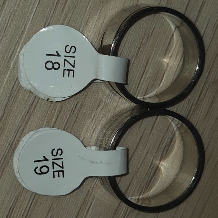 Set of 2 Stainless Steel Rings Sizes 18 and 19