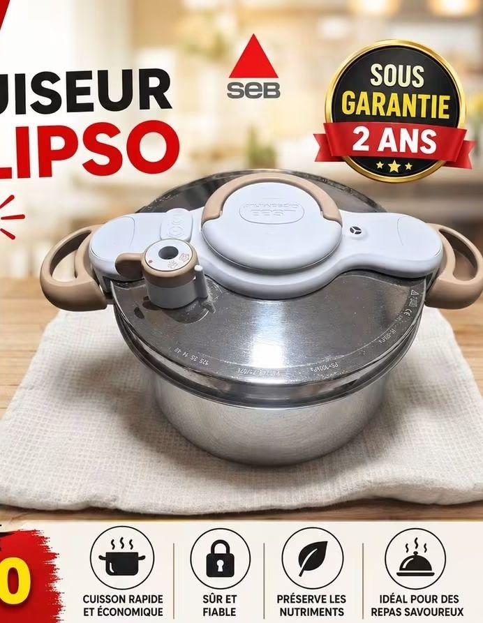 SEB Clipso Autocuiseur 7.5L Silver