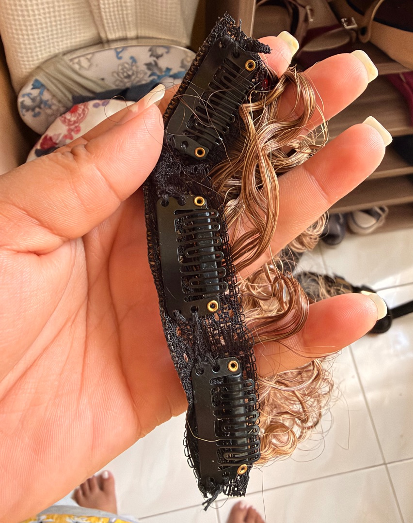 Curly Clip-In Hair Extensions Brown Blonde Women thumbnail 2