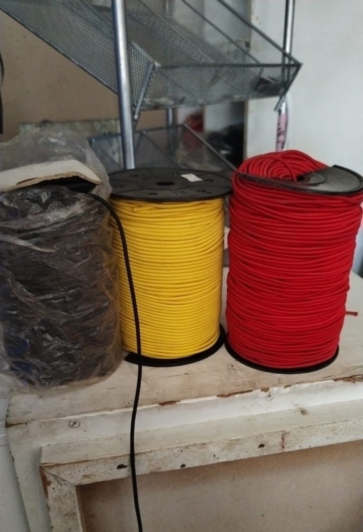 Elastic Cord Spools Set Black Yellow Red
