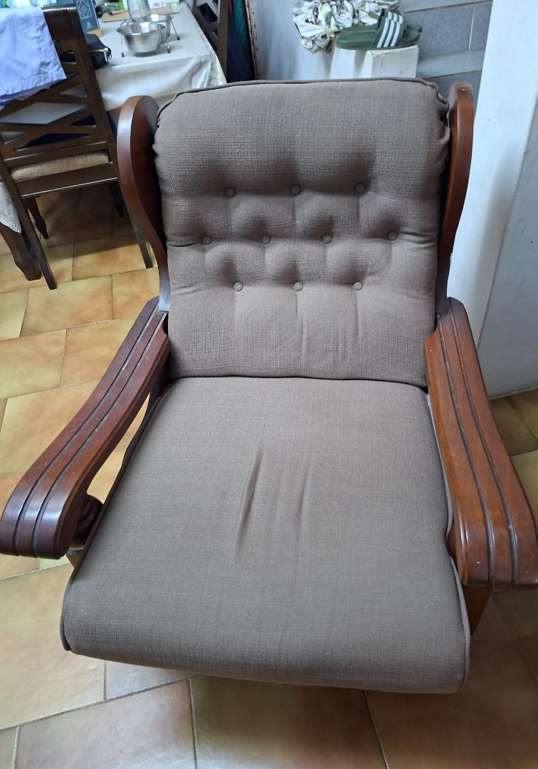 Wooden Living Room Sofa Set Brown thumbnail 3