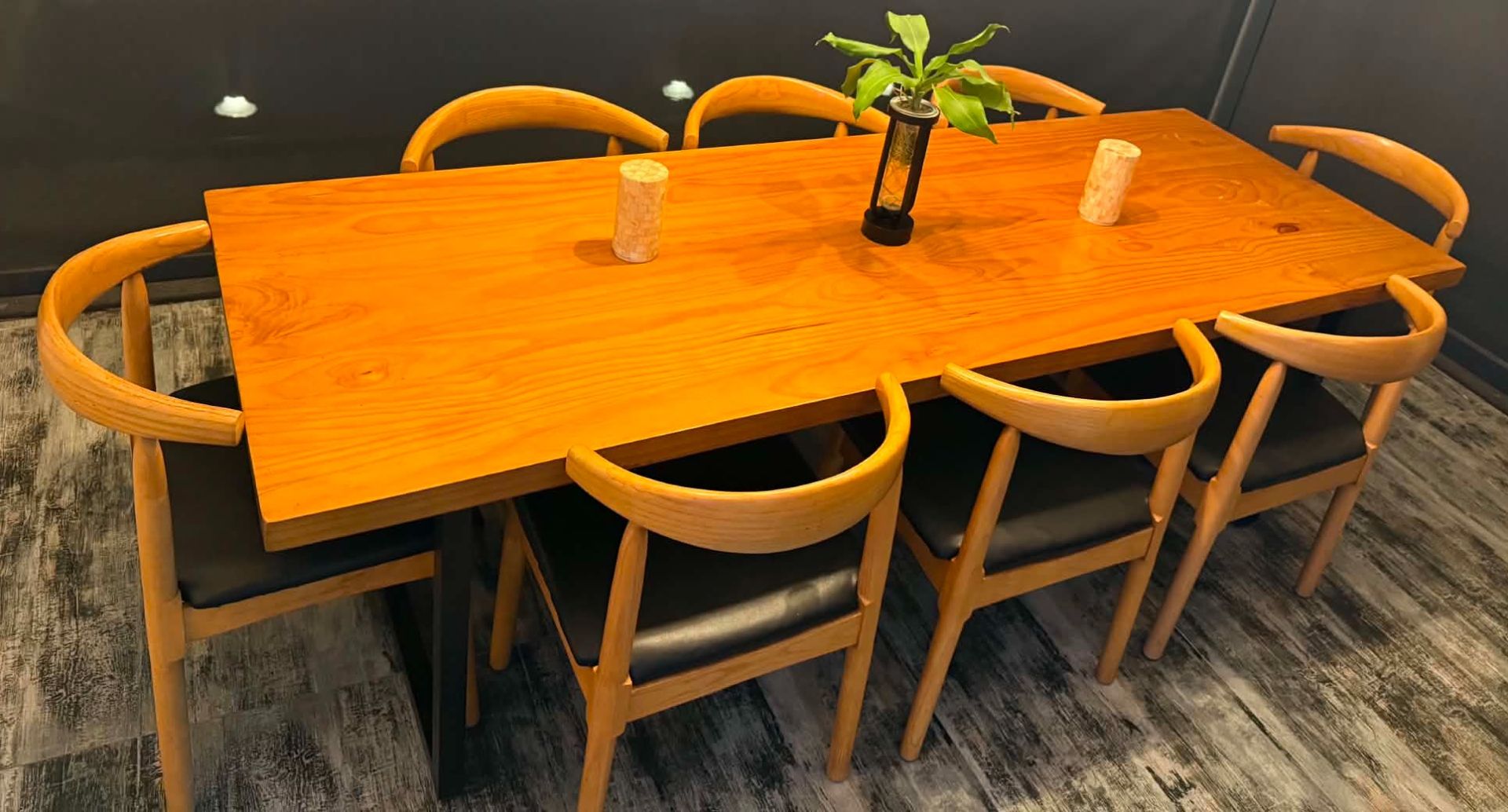 Wooden Dining Table with 10 Chairs
